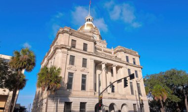 Savannah Belediyesi, Savannah Georgia 'nın tarihi bölgesindeki SAVANNAH, GEORGIA - 29 Ekim 2024