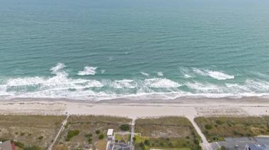 Wilmington North Carolina 'daki Wrightsville Sahili hava manzaralı.