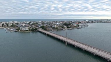 Wilmington North Carolina 'daki Wrightsville Sahili hava manzaralı.