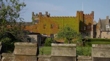Whitby Abbey 'nin manzarası kısmen Kuzey York Moors Ulusal Parkı' ndaki tırmanma bitkileriyle kaplıdır.