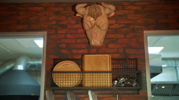 Restaurante Carne Vista Bar Belo Restaurante Carne Design Interiores — Vídeo de Stock