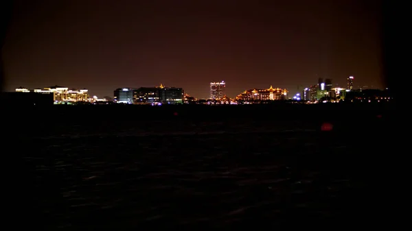 Dubai Rli Arab Emirates Bae Kasım 2017 Gece Şehrinin Arka — Stok fotoğraf