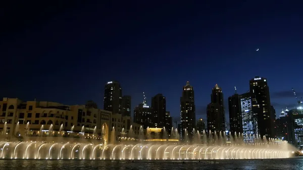 Dubai United Arab Emirates Uae November 2017 Night Dancing Fontäner — Stockfoto