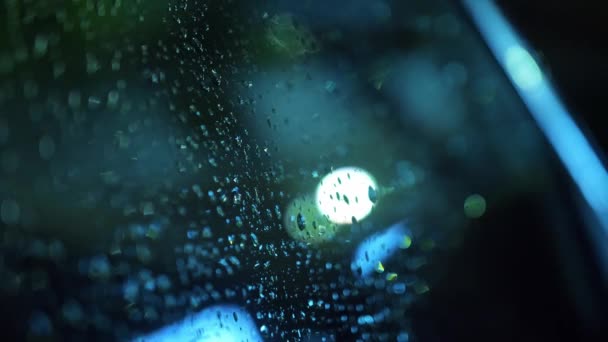 Vetro Dell Auto Gocce Pioggia Vetro Dell Auto Gocce Pioggia — Video Stock