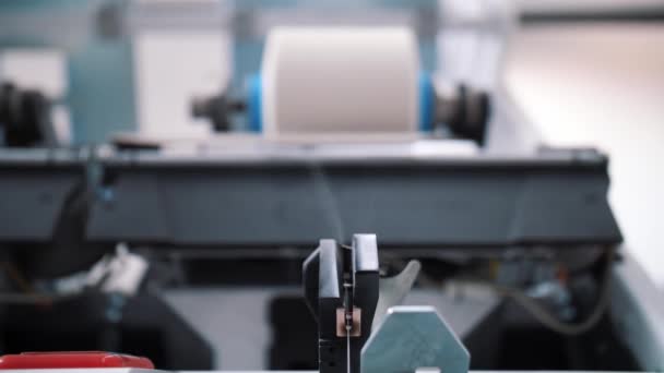 Tekstil Fabrikası Dönen Yapım Plik Üretimi Plik Yapma Süreci Tekstil — Stok video