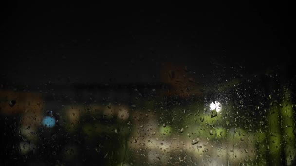 Дощ Дощ Вночі Невеликі Опади Близько Дощів Калюжа Калюжа Водою — стокове відео