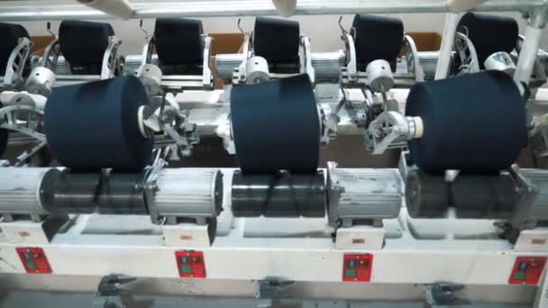 Equipo Fábrica Textil Producción Hilos Fábrica Textil Producción Hilado Procesos — Vídeo de stock