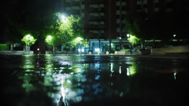 Chuva Chuva Durante Noite Chuvas Ligeiras Close Precipitação Pudim Pudim — Vídeo de Stock