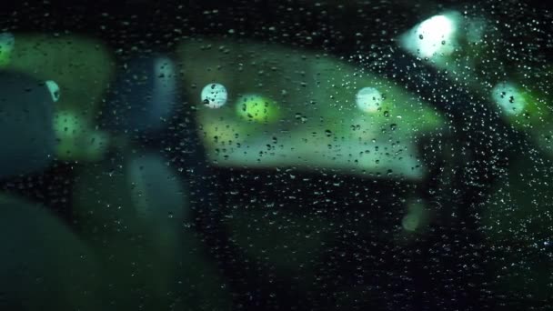 Vetro Dell Auto Gocce Pioggia Vetro Dell Auto Gocce Pioggia — Video Stock