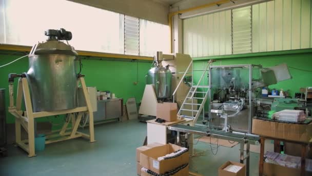 Cossato Italy July 2023 Small Factory Old Chemical Plant Equipment — стокове відео