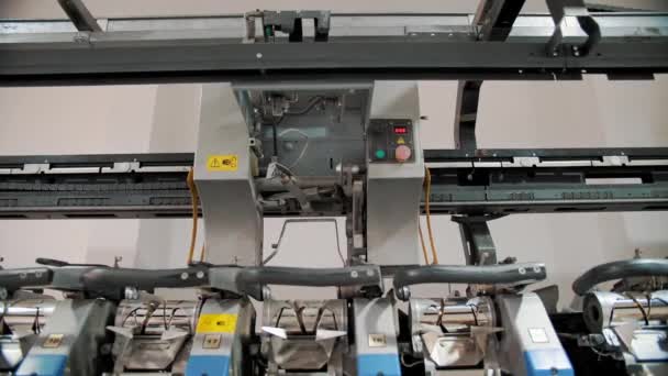 Plik Yapma Süreci Tekstil Fabrikası Ekipmanı Dönen Yapım Plik Üretimi — Stok video
