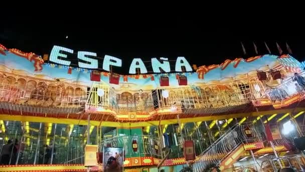 Biella Italy June 2022 Fun Fair Night Amusement Park Lights — Stock Video