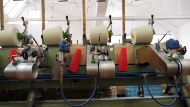 Producción Hilos Procesos Fabricación Hilados Producción Hilado Equipo Fábrica Textil — Vídeos de Stock