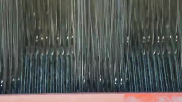 Tejiendo Telar Equipo Fábrica Textil Primer Plano Máquina Tejer Automatizada — Vídeos de Stock