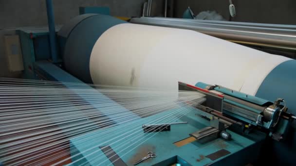 Εργοστάσιο Υφαντουργίας Χρωματισμός Κλωστής Κλωστοϋφαντουργία Αυτοματοποιημένη Διαδικασία Εργασίας Της Προετοιμασίας — Αρχείο Βίντεο