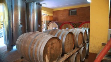 Tahta fıçılar. Şaraphane. Şarap, konyak, viski ya da konyak deposu. Şarap deposunda, mahzende ya da depoda sıra sıra şarap dolu ahşap fıçılar. Geleneksel küçük aile şaraphanesi. Yeraltında alkol.