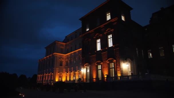 Venaria Turin Itálie Června 2023 Noční Záběr Paláce Venaria Reale — Stock video
