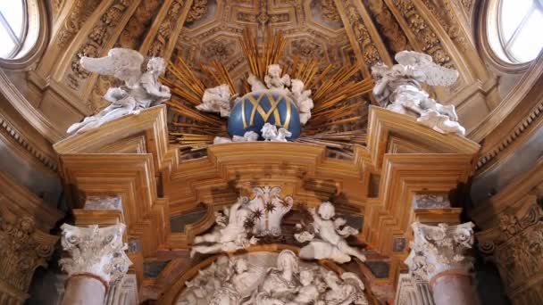 意大利 2023年6月11日 Superga大教堂的内部建筑穹顶 高质量的4K镜头 — 图库视频影像