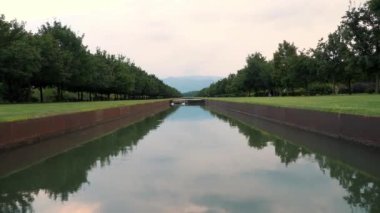 Reggia di Venaria, Venaria Reale, Torino, Piedmont, İtalya parkı manzaralı. Yüksek kalite 4k görüntü