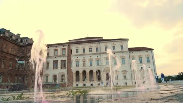 Venaria Torino Italia Giugno 2023 Fontana Nel Giardino Esterno Palazzo — Video Stock