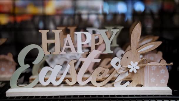 Velikonoční Prodej Nakupování Velikonočních Dekorací Dárků Pro Domácnost Obchodě Dekorativní — Stock video