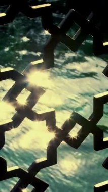 Güzel ajur örgü ile su güneş ışınları görebilirsiniz. yakın çekim