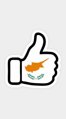 Çizim, animasyon bir nevi kalp, sohbet ve Kıbrıs bayrağının görüntüsüyle baş parmak kaldırma şeklinde. Beyaz arkaplan