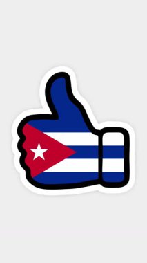 dikey ekran, dikey biçim. Çizim, animasyon kalp şeklinde, sohbet şeklinde, başparmağınla Küba bayrağı gibi. Beyaz arkaplan