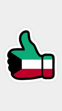 Çizim, animasyon, kalp şeklinde, sohbet şeklinde, başparmağınla Kuveyt bayrağı gibi. Beyaz arkaplan