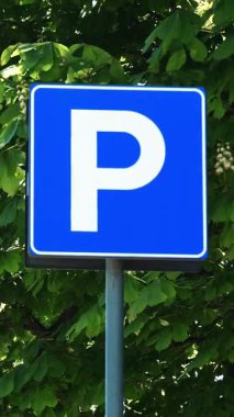 Yemyeşil Yeşiller Ortasında Otopark İşareti - Şehir Altyapısı ve Seyrüsefer Temaları için ideal