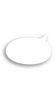 Animasyon. Beyaz arkaplanda yazı yazmak için alanı olan boş bir konuşma balonu. Sosyal ağlar, karikatürler ya da çizgi romanlar için kullanılabilir. Hayal gücü, fikir, başlangıç konsepti.