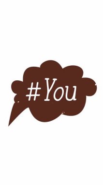 Animasyon. Beyaz arkaplanlı kırmızı konuşma balonu, yazı, yazı sen. Sosyal ağlar, karikatürler ya da çizgi romanlar için kullanılabilir. Hayal gücü, fikir, başlangıç konsepti.