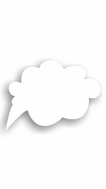 Animasyon. Beyaz arkaplanda yazı yazmak için alanı olan boş bir konuşma balonu. Sosyal ağlar, karikatürler ya da çizgi romanlar için kullanılabilir. Hayal gücü, fikir, başlangıç konsepti.