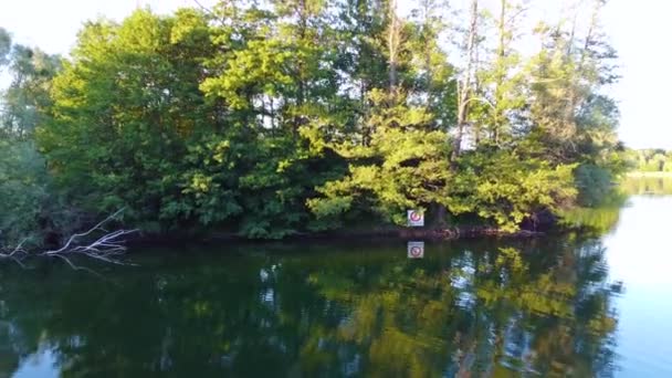 Voler Images Drone Inverse Lac Nymph Brieselang Brandenburg Allemagne Heure — Video