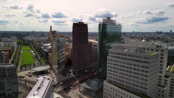 Speed Ramp Hyperlapse Motionlapse Timelapse2 Towers Mrakodrap Potsdamer Platz Berlíně — Stock video