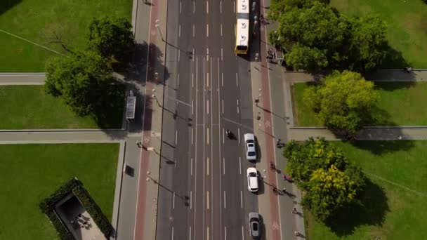 Kippen Drohne Von Towers Wolkenkratzer Potsdamer Platz Berlin Deutschland Sommertag — Stockvideo