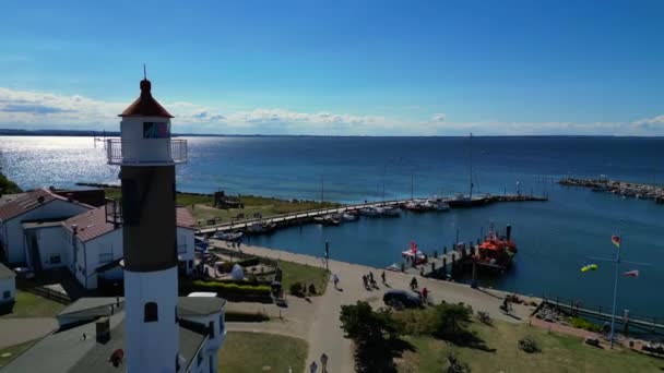 Ağustos 2022 Yaz Günü Poel Almanya Daki Deniz Fenerinin Insansız — Stok video
