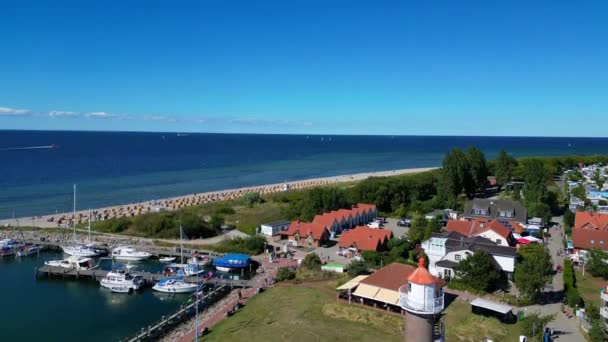 Panorama Panorama Drone Lighthouse Island Poel Germany Día Verano Agosto — Vídeos de Stock