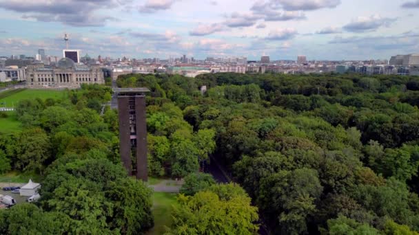 Panorama Overview Drone House Cultures Government District Berlin Germany Summer — Stock Video