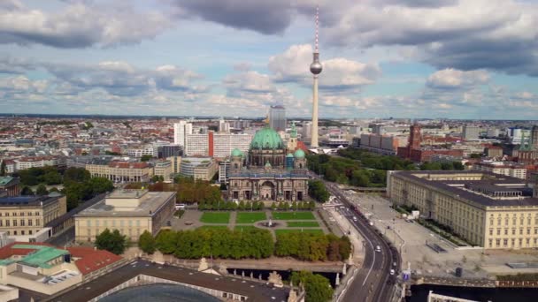 Panorama Panorama General Dron Berlin Dom Debajo Los Tilos Berlín — Vídeo de stock