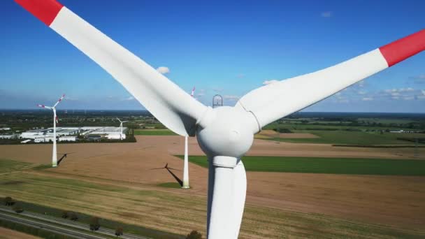 Brandenburg Almanya Sında Yaz Günü 2022 Bir Rüzgar Türbin Tekerleğinin — Stok video