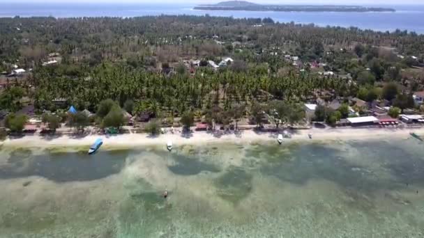 Visão Geral Drone Gili Air Indonesia Verão 2017 Cinemático Cima — Vídeo de Stock