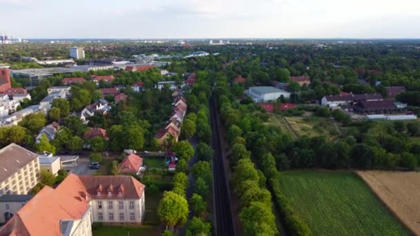 Panorama Επισκόπηση Drone Πλάνα Του Domaene Dahlem Berlin Χρυσή Ώρα — Αρχείο Βίντεο