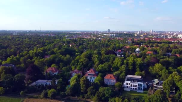 Rotazione Destra Drone Filmato Domaene Dahlem Berlino All Ora Oro — Video Stock