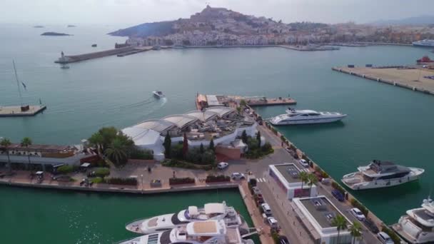 Ostrově Ibiza Městský Přístav Říjen 2022 Kinematografie — Stock video