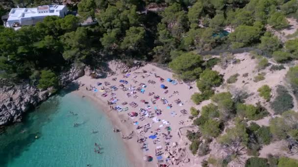 Ibiza Cala Salada Praia Saladeta Verão 2022 Cinemática — Vídeo de Stock