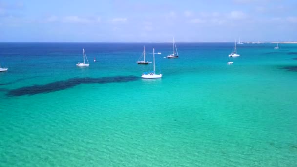 Maravillosa Vista Aérea Vuelo Playa Ensueño Formentera Ibiza Verano 2022 — Vídeos de Stock