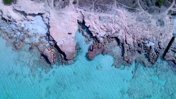 Vertikal Vogelperspektive Drohne Vom Traumstrand Formentera Ibiza Sommer 2022 Filmkunst — Stockvideo