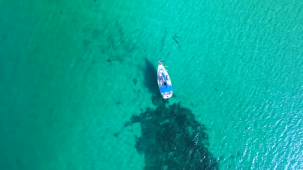 Pov Birds Eye View Drone Dream Beach Formentera Ibiza Summer — Stock Video