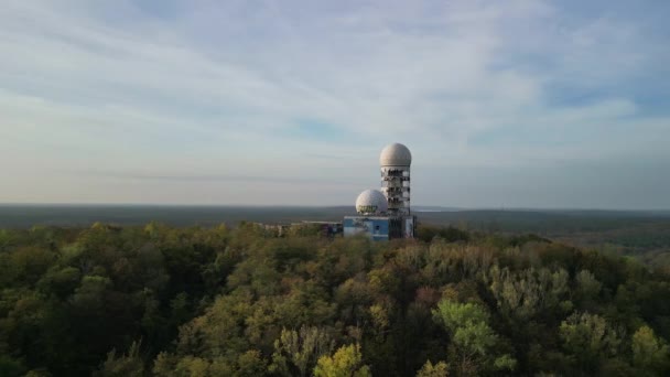 Ampia Orbita Panoramica Drone Nella Foresta Autunnale All Alba Del — Video Stock